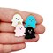 Cute Ghost Charms, 4 pieces, White Black Pink & Blue Enamel Metal Charms, Adorabilities